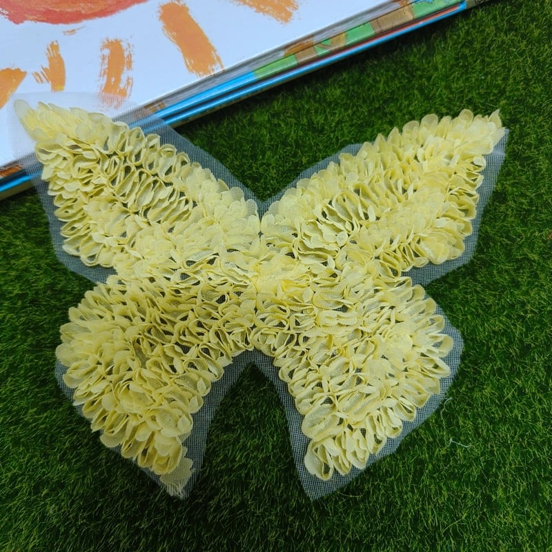 3D апликация от шифонен плат с пеперуда за дрехи, чанти и аксесоари – DIY