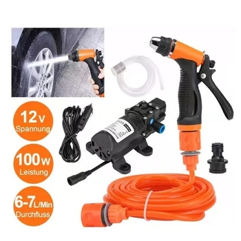 Pistolă de spălat auto cu presiune înaltă 12V - Portabil, pompă electrică, brand Smooth Hair, presiune de lucru 0.5, furtun de ieșire 4-8 m, greutate 1.2