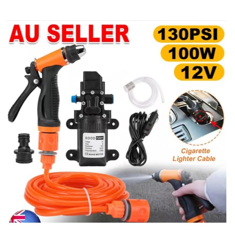 Pistolă de spălat auto cu presiune înaltă 12V - Portabil, pompă electrică, brand Smooth Hair, presiune de lucru 0.5, furtun de ieșire 4-8 m, greutate 1.2