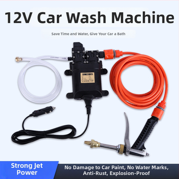 12V Čerpadlo na umývanie áut, Napájanie z vozidla, Vysokotlaková vodná pištoľ, Prenosné domáce čerpadlo na umývanie áut (Napätie: 12V; Zdroje napájania: z vozidla; Hmotnosť: 2,1 kg; Rozsah použitia: umývanie áut a podláh; Dĺžka výstupného potrubia: 6)