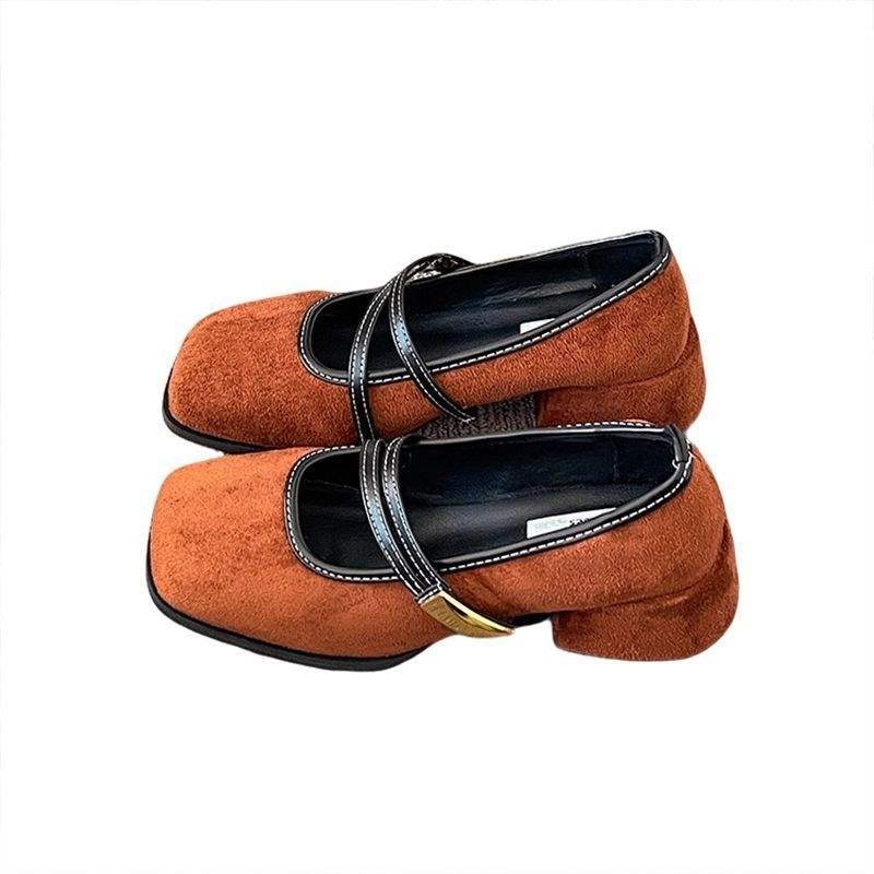 Baršunaste Mary Jane Ženske cipele, slip-on, niski mačji pet