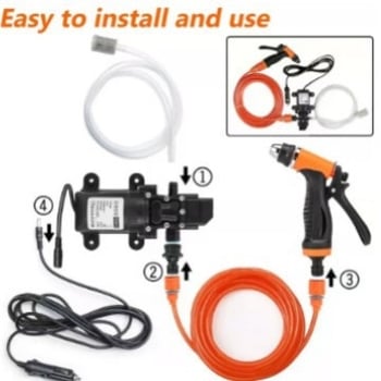 Pistol de spălare auto portabil, electric, 12V, presiune înaltă 0.5 MPa, greutate 1.2 kg