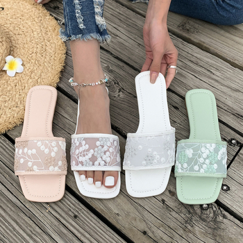 Ženske papuče s jednim remenom, gornji dio od mreže, PU đon, slip-on, za svakodnevnu upotrebu (Proljetnje 2025)