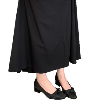 Ženske satenske salonke s kvadratnim vrhom, srednja visina potpetice 3-6 cm