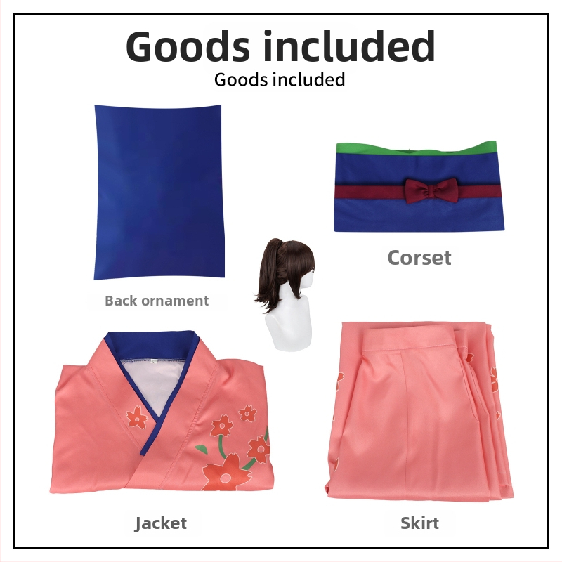 Kimono cosplay kompletný set pre ženy, Hengda, polyesterová tkanina, obsah polyesteru 50-70%, zima 2024, jemný štýl, sviežo sladký štýl