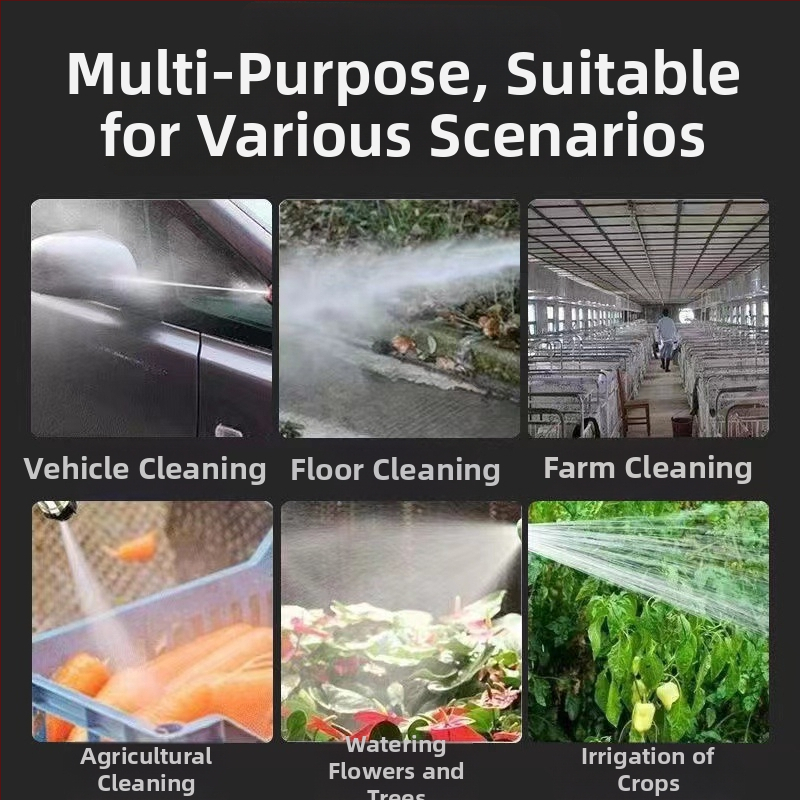 Bezdrôtová vysokotlaká pištoľ na umývanie áut, prenosná nabíjateľná lítiová batéria, 24V, 1800W, indukčný motor