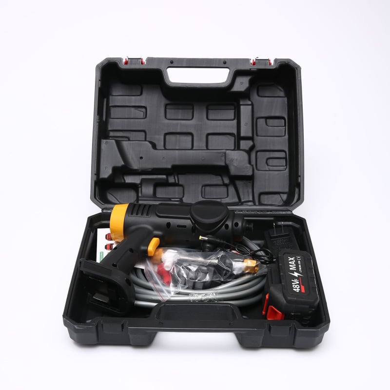 Mașină portabilă de spălat autos cu baterie de li-tiu, fără fir, 21V, 300W, capacitate apă 5L, presiune 231 kPa