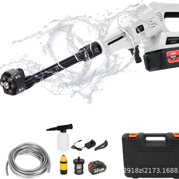 Spălător auto portabil, fără fir, cu baterie litiu; corp din plastic; lungime conductă ieșire 5; lungime perie 10; potrivit pentru spălarea mașinilor acasă, udarea grădinii și pulverizarea pesticidelor.