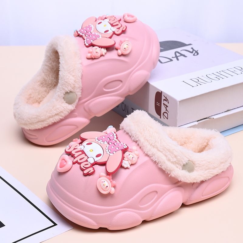 Dječje papuče od pamuka za djevojčice s mačjim uzorkom, protuklizna EVA potplata, topla unutrašnjost, za unutarnju upotrebu, za uzrast 1–3 godine