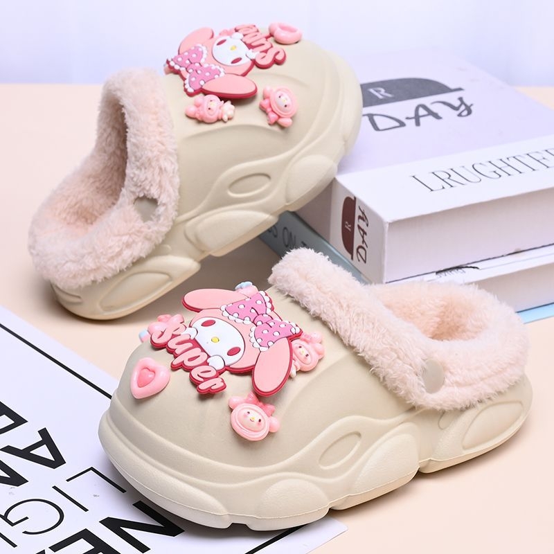 Dječje papuče od pamuka za djevojčice s mačjim uzorkom, protuklizna EVA potplata, topla unutrašnjost, za unutarnju upotrebu, za uzrast 1–3 godine