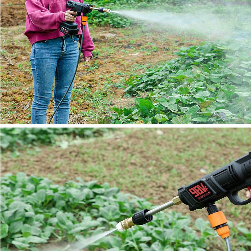 Pistol de spălat auto wireless cu baterie litiu, pistol de apă portabil, capacitate 5L, 21V, 300W, debit 1,6 L/min