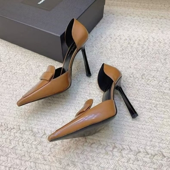 Ženske štikle s oštrim nosom, PU gornji dio, 6–8 cm peta, slip-on