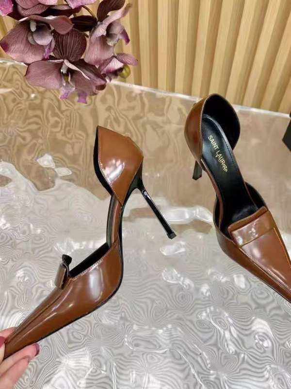 Ženske štikle s oštrim nosom, PU gornji dio, 6–8 cm peta, slip-on