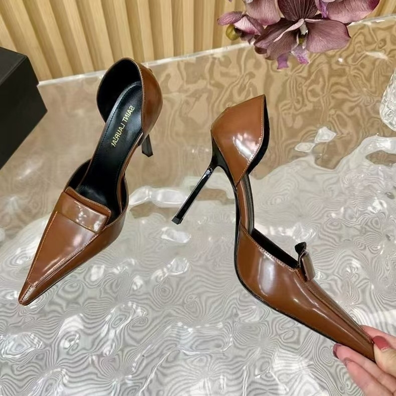 Ženske štikle s oštrim nosom, PU gornji dio, 6–8 cm peta, slip-on