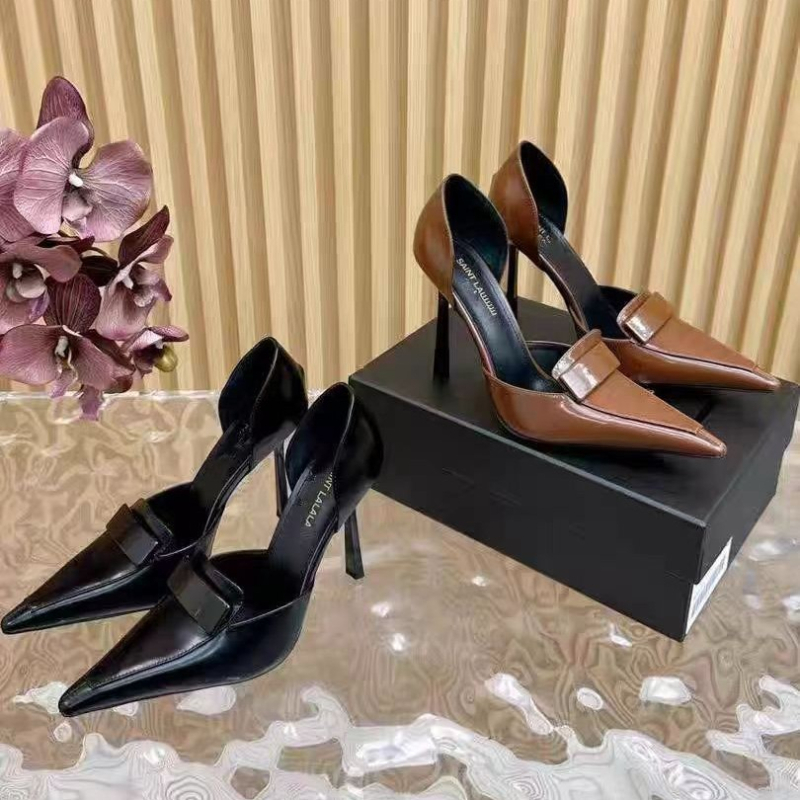 Ženske štikle s oštrim nosom, PU gornji dio, 6–8 cm peta, slip-on