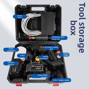 Sten ST-6 Bezdrôtový autoumývací systém, prenosný vysokotlaký vodný pištol s Li‑batériou; 21V, 240W, max tlak 3 MPa, max prietok 3 L/min, hmotnosť 1,9 kg