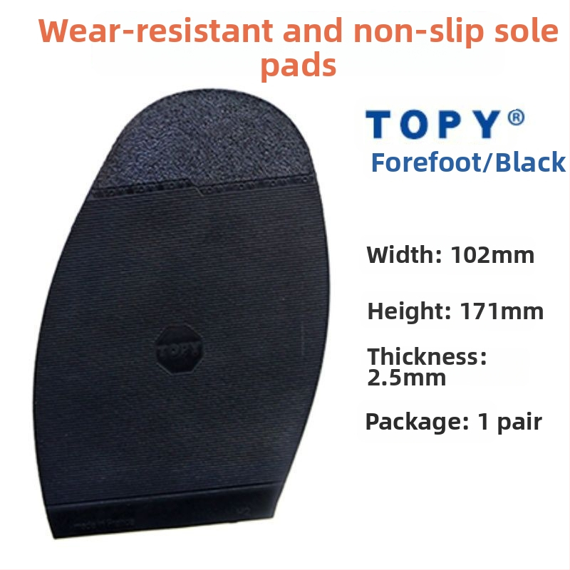 Protiskluzová vložka pre prednú časť vysokých topánok, dreveného materiálu, odolná voči opotrebeniu, tichá