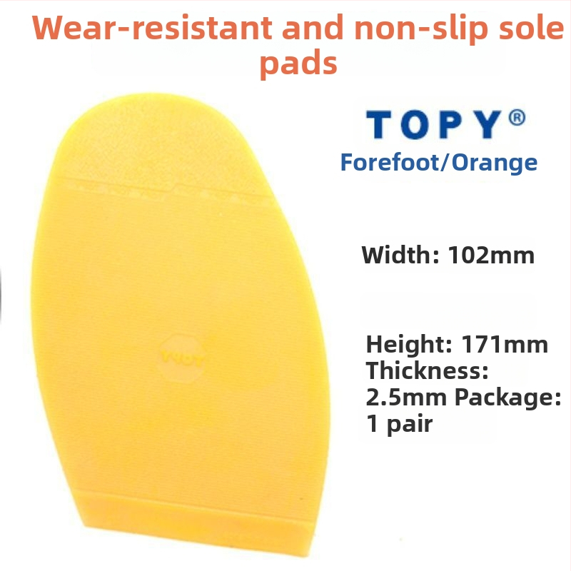Protiskluzová vložka pre prednú časť vysokých topánok, dreveného materiálu, odolná voči opotrebeniu, tichá