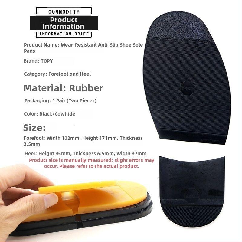 Protiskluzová vložka pre prednú časť vysokých topánok, dreveného materiálu, odolná voči opotrebeniu, tichá