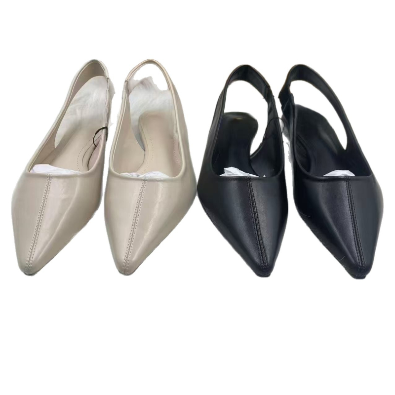 Ženske ploske cipele s oštrim vrhom, PU gornji dio, PU ulošak, PVC potplat, niski pet