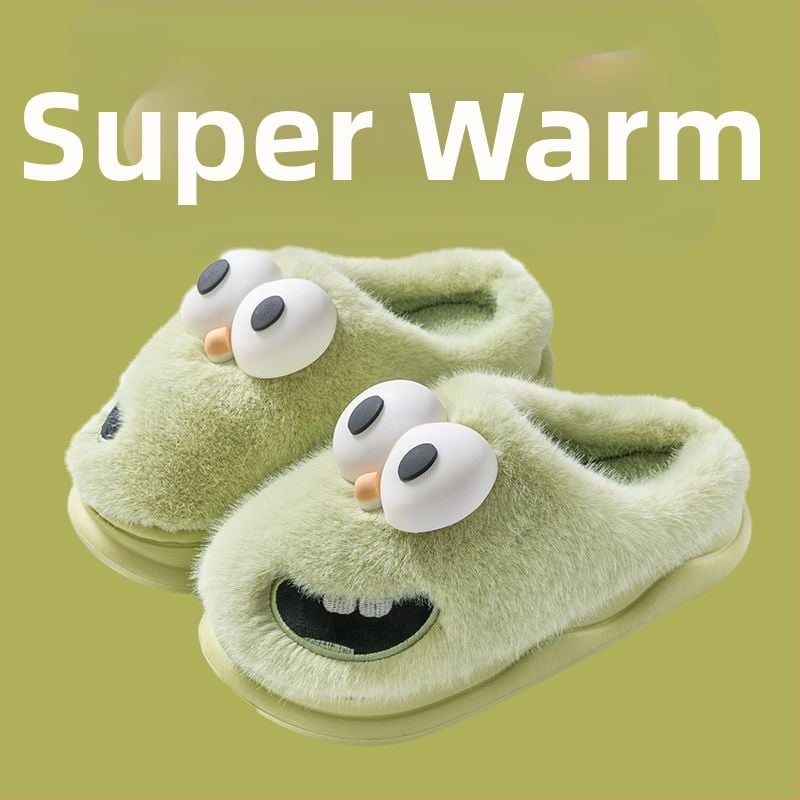 Domaće papuče s plišanim gornjim dijelom i EVA taban, protuklizne, tople zimi, za odrasle, crtani motiv