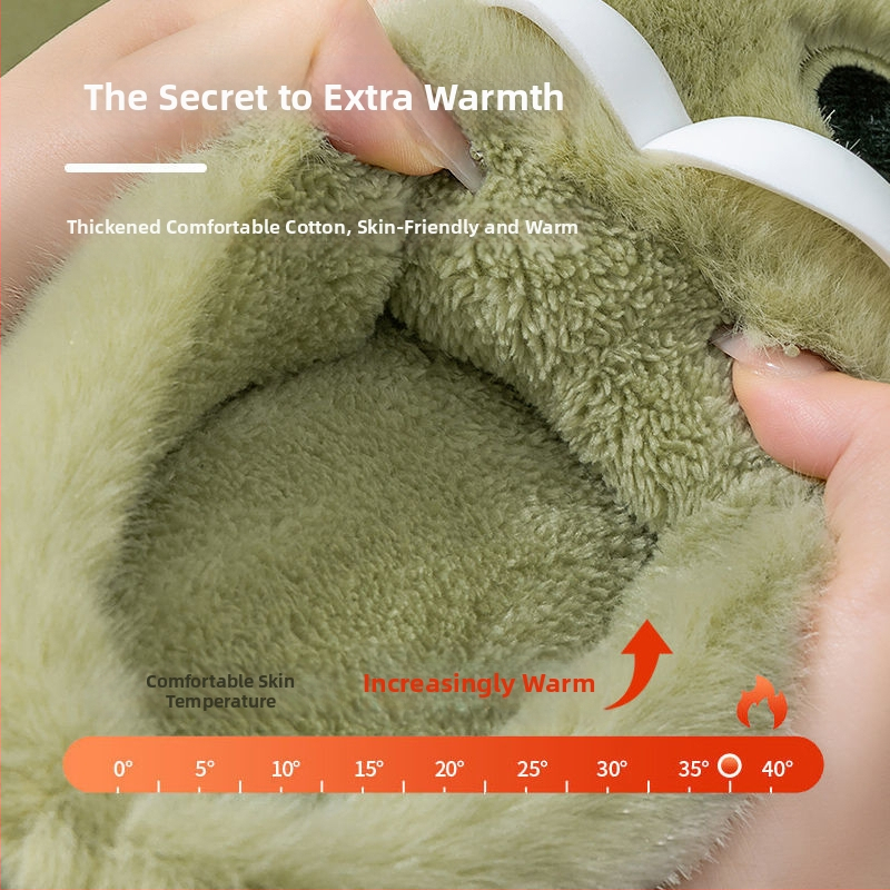 Domaće papuče s plišanim gornjim dijelom i EVA taban, protuklizne, tople zimi, za odrasle, crtani motiv