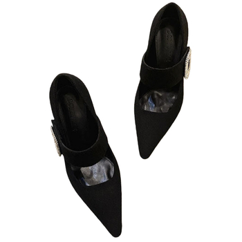 Mary Jane cipele s tankim petom, oštrim vrhom, slip-on zatvaranje, 6–8 cm peta, gumeni đon, za proljeće i jesen