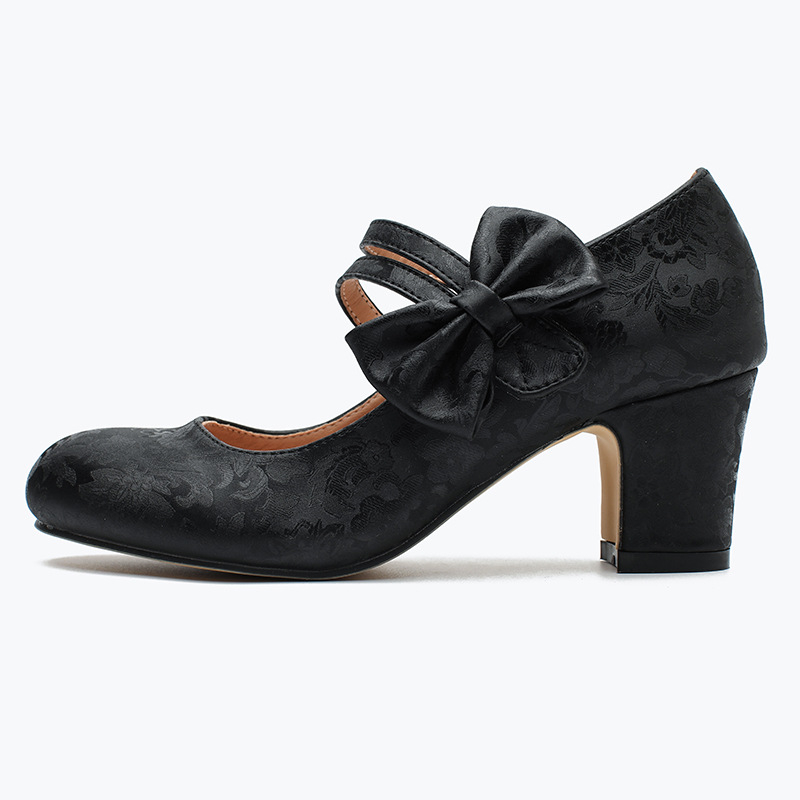 Mary Jane cipele s okruglim vrhom, PU gornji dio, 6–8 cm debeli pet, PVC đon