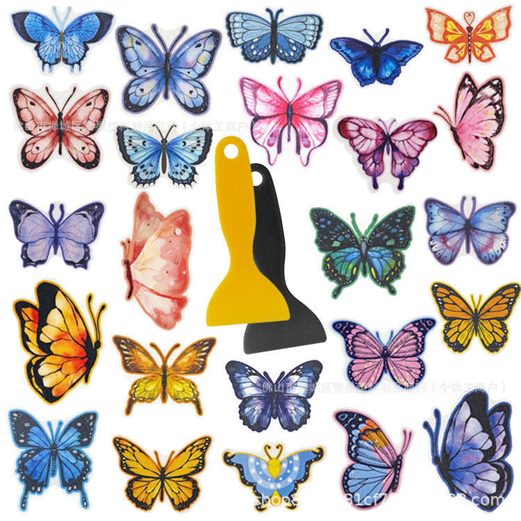 Kúpeľňové protiskĺzové nálepky s karikatúrnym motívom — PEVA základ, lepidlo citlivé na tlak, viskozita 70 N/m, séria: karikatúrne protiskĺzové nálepky