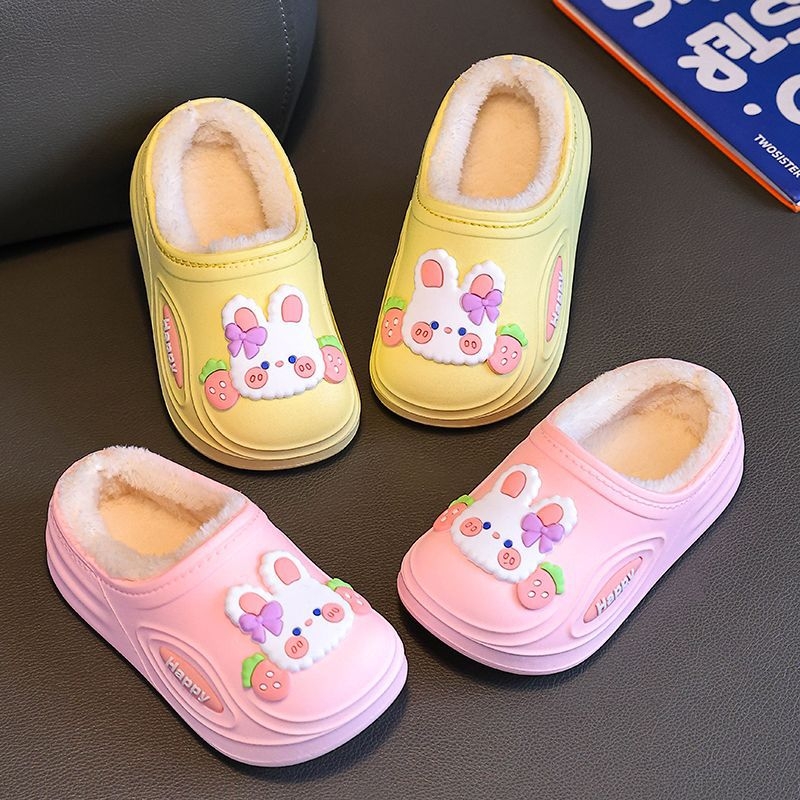 Dječje vodootporne papuče za djevojčice s protukliznom, sa flis unutrašnjošću, PVC potplat — dizajn Princeza Zeko, uzrast 1–3 godina