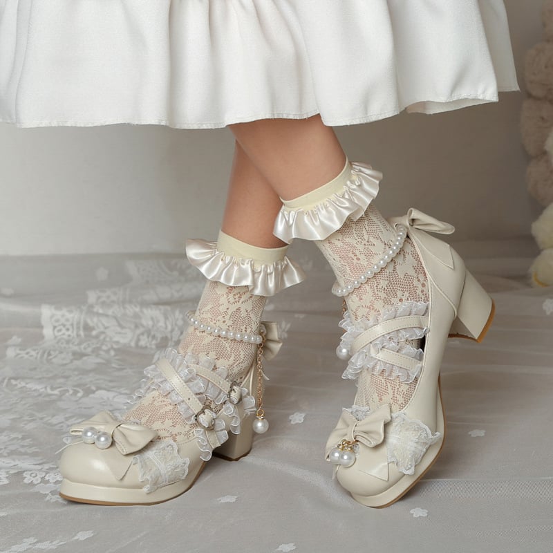 Pantofi damă în stil japonez, vârf rotund, partea superioară PU, toc de 3–5 cm, închidere cu cataramă