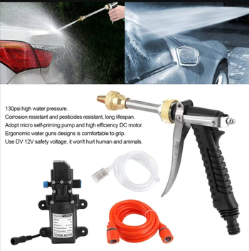 Smooth Hair pistol de spălat auto cu înaltă presiune, kit, alimentare 12V, 0,4–0,8 MPa, 1,2 kg