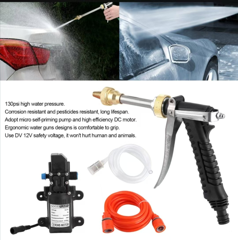 Smooth Hair pistol de spălat auto cu înaltă presiune, kit, alimentare 12V, 0,4–0,8 MPa, 1,2 kg