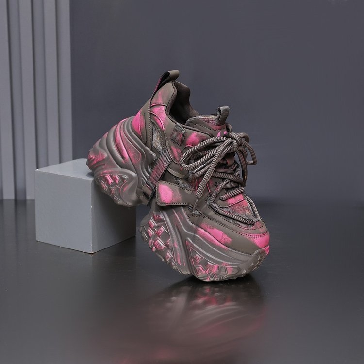 Ženske dad shoes s povećanjem visine od 10 cm, flis podstava, prozračne, lagane casual tenisice