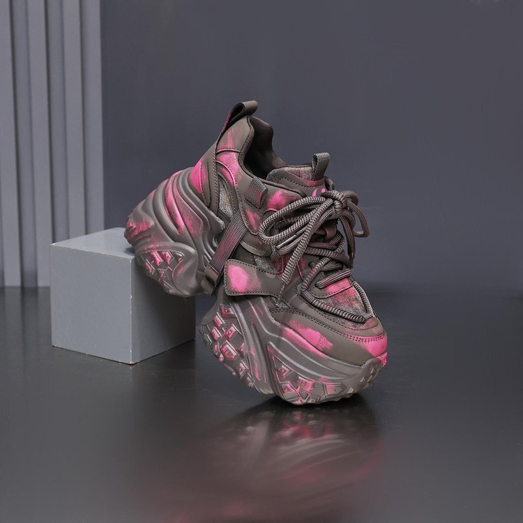 Ženske dad shoes s povećanjem visine od 10 cm, flis podstava, prozračne, lagane casual tenisice