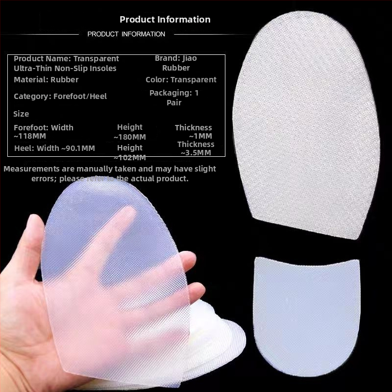 Podoševné nálepky na topánky: priehľadné kaučukové lepenky pre prednú a zadnú podrážku, odolné voči opotrebeniu a tlmenie hluku; Značka Unique; Materiál Drevo; Štýl Iné; Model Iný