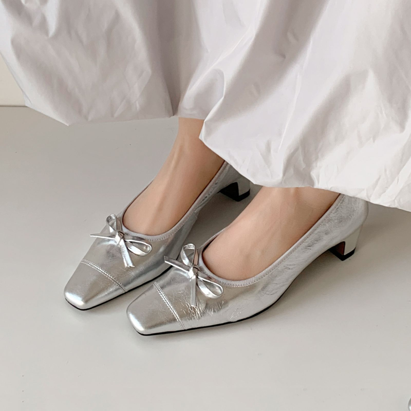 Ženske Mary Jane cipele s leopardim uzorkom od konjske dlake, kvadratni vrh, slip-on, srednji potpetica