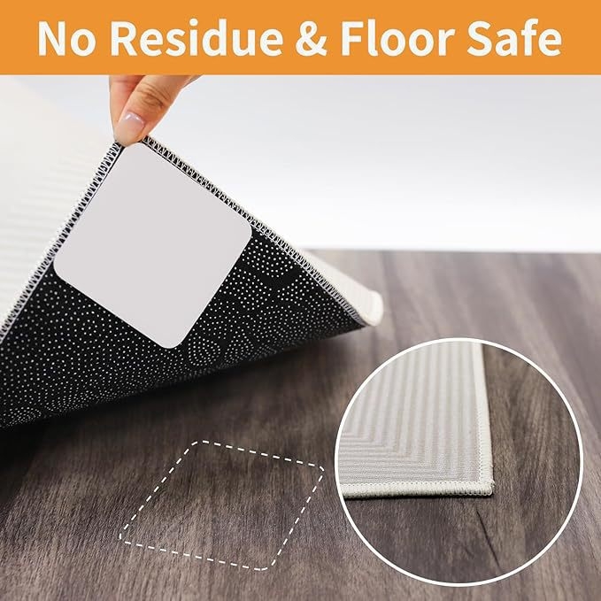 Protuklizne samoljepljive pločice za tepih – Jiaming, netkani materijal, 4 komada u pakiranju, za podnu prostirku