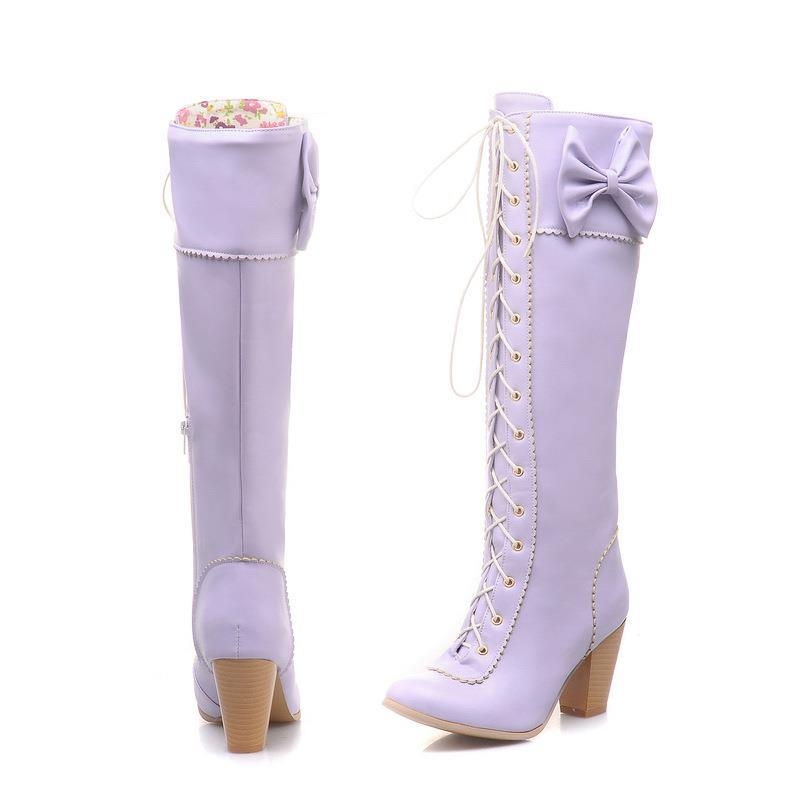 Martin čizme za žene s visokim nartom, vezice, motiv leptira, PU gornji dio