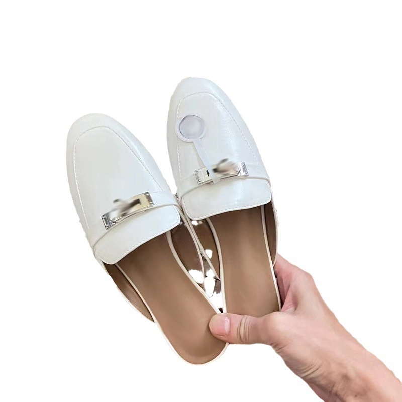 Ženske Baotou papuče, slip-on s zatvaranjem One-Kick, gornji materijal mikrovlaknasta koža, potplat od gume, ljetno izdanje 2025