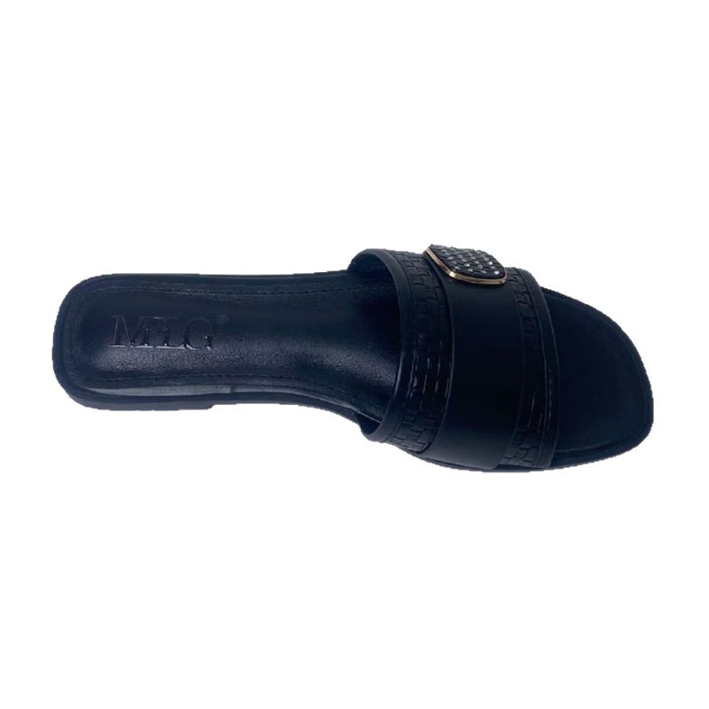 Slapi pentru adulți, NN cataramă, talpă plată, exterior din material special, căptușeală din piele artificială, talpă din cauciuc, culoare solidă, Vara 2025