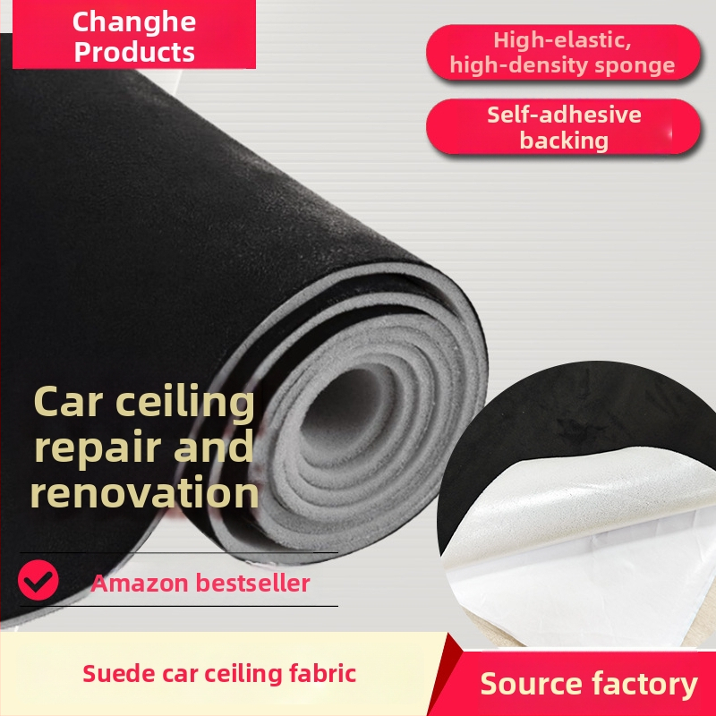 Țesătură pentru plafonul interior auto, din velur compozit, cu spate adeziv – model solid – personalizabil