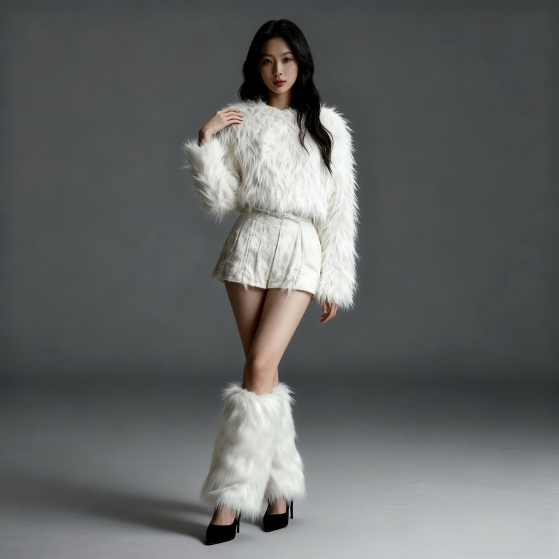 Γυναικείες κοντές κάλτσες από συνθετική γούνα αλεπούς, κάλυψη για παπούτσια και πόδια — Χειμώνας 2025