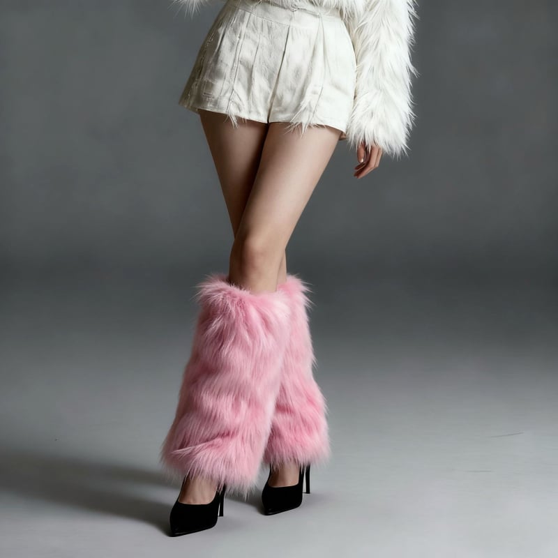 Γυναικείες κοντές κάλτσες από συνθετική γούνα αλεπούς, κάλυψη για παπούτσια και πόδια — Χειμώνας 2025