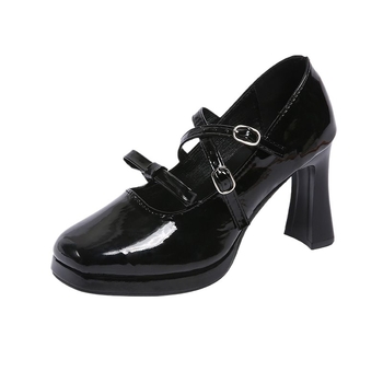 Pantofi cu toc înalt pentru femei, exterior PU, toc de pisică, toc mic sub 3 cm, talpă din cauciuc, căptușeală PU