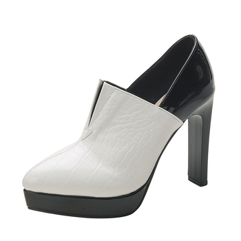 Pantofi de banchet cu vârf ascuțit, toc gros, material superior din fibră superioară, înălțime toc peste 8 cm