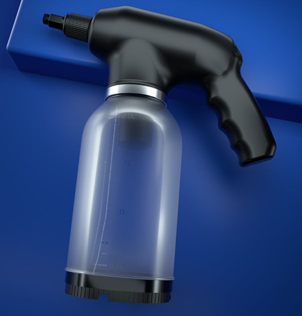 Pistol de spumă electric pentru spălarea mașinii, dispozitiv portabil fără fir pentru spumă, 12V, 18W, capacitate 2000 ml, greutate 600 g, 1200 rpm