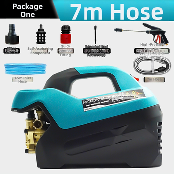 Domáci vysokotlaký čistič auta, 3 kW, 220 V, 7 m hadica, obsahuje čistiacu kefku