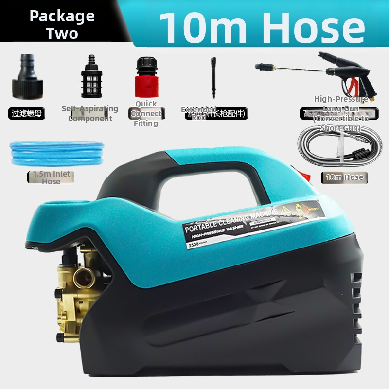 Domáci vysokotlaký čistič auta, 3 kW, 220 V, 7 m hadica, obsahuje čistiacu kefku