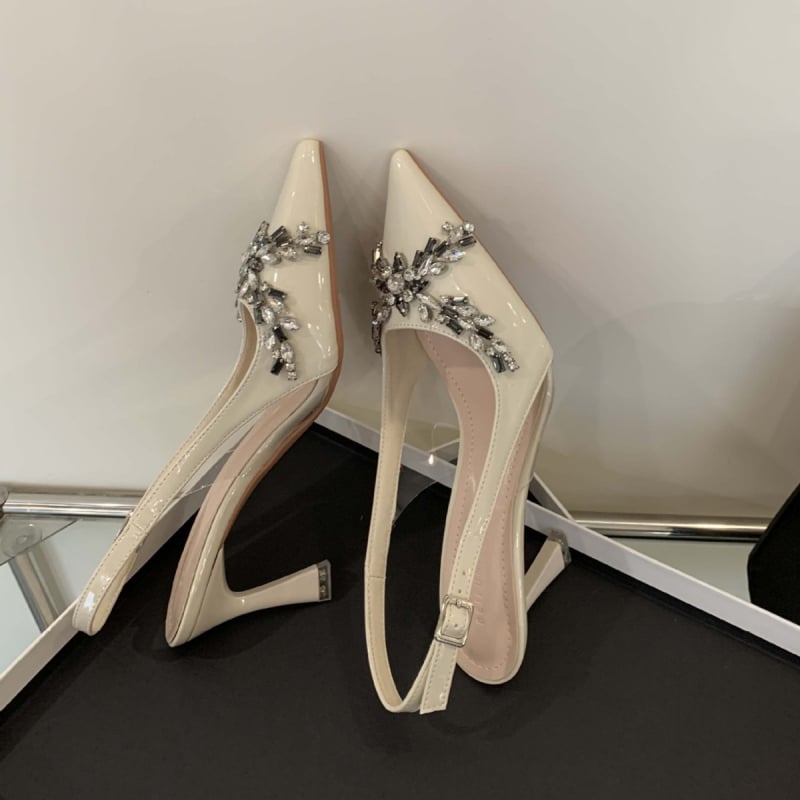Beifuni visoke pete s Rhinestone kristalima, oštar nos, tanak pet, 6–8 cm, svakodnevne ženske cipele